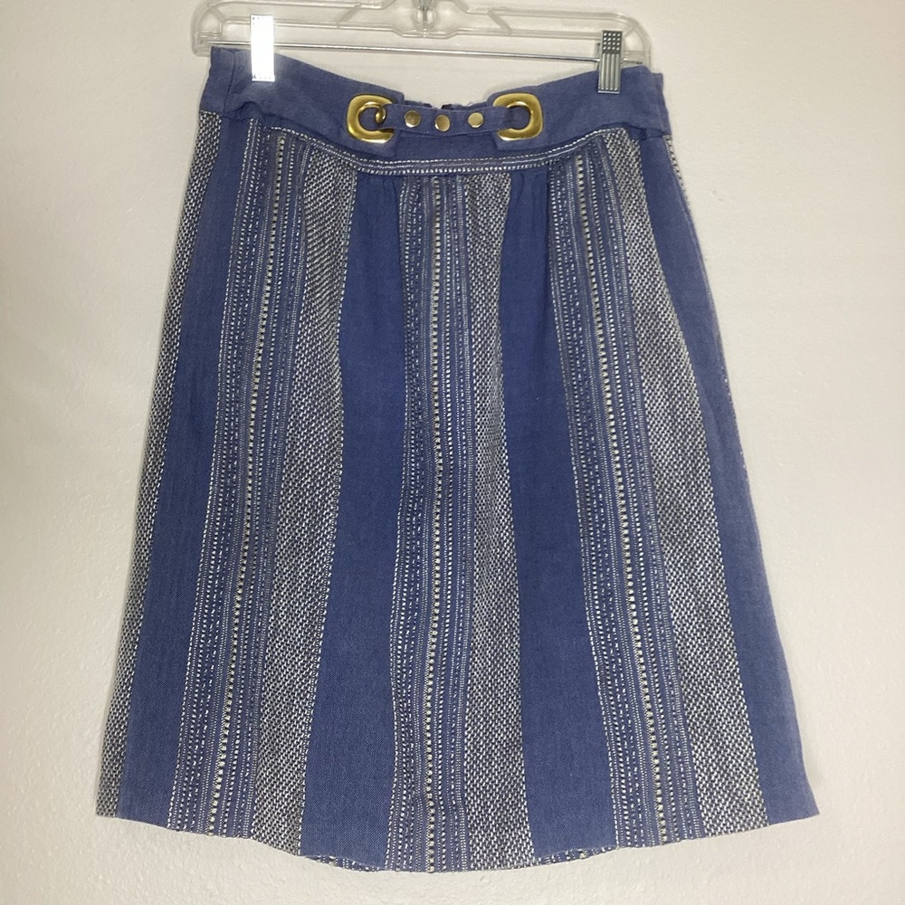 Madchen Skirt Blue Cotton Silk Brass Sz 4